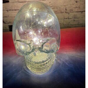 Made In India Clear Glass Luster Finish Led Light Up Skull